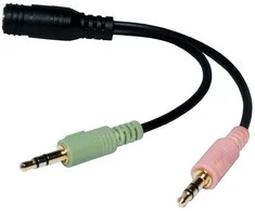 LogiLink Prisijungti | Audio Adapteris 3.5 Stereo 4-Pin Female to 2 x 3.5 Stereo Male | 4 kontaktų 3,5 mm stereo lizdas | 2 x 3 kontaktų stereo moteriškas lizdas