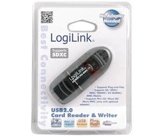 LogiLink Prisijungti | USB 2.0 išorinis kortelių skaitytuvas, skirtas MMC, RS-MMC, SD ir SD HC