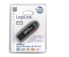 LogiLink Prisijungti | USB 2.0 išorinis kortelių skaitytuvas, skirtas MMC, RS-MMC, SD ir SD HC
