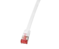 LOGILINK CF2091S LOGILINK - Komutacinis kabelis Plokščias Cat.6 Ekranuotas (PIMF) SlimLine, baltas, 10m