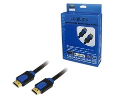 Logilink HDMI didelės spartos 2x HDMI A tipo vyriškas CHB1115 HDMI kabelis, Juodas, 15 m