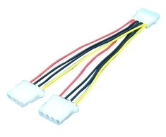 LogiLink Power Cable, internal, 5,25" M - 2x5,25" F, 0,20M