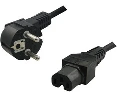 LOGILINK CP105 LOGILINK - Maitinimo laidas, apsauginis kištukas 90 iki IEC C15 moteriškas, 2m, juodas
