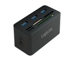 LOGILINK CR0042 LOGILINK – USB 3.0 šakotuvas su „viskas viename“ kortelių skaitytuvu