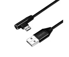 LOGILINK CU0142 LOGILINK – USB 2.0 į mikro-USB (90 kampu) kištukas, 1 m