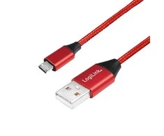 LOGILINK CU0151 – USB-A 2.0 laidas su mikro-USB kištuku, raudonas 0,3 m
