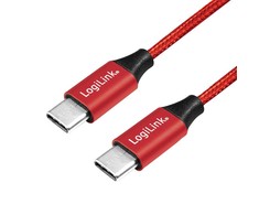LOGILINK CU0155 LOGILINK – USB 2.0 laidas, USB-C į USB-C, raudonas, 0,3 m