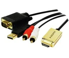 2m HDMI į VGA su garso kabeliu, juodas Logilink