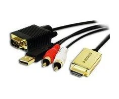 2m HDMI į VGA su garso kabeliu, juodas Logilink