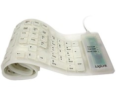 LogiLink klaviatūra USB PS/2 Flexibel Wasserfest balta – Klaviatūra – 106 klavišai