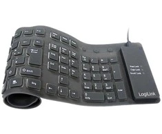 Logilink | Flexible waterproof Klaviatūra USB + PS/2 | ID0019A | Lanksti klaviatūra | su laidu | DE | Juodas