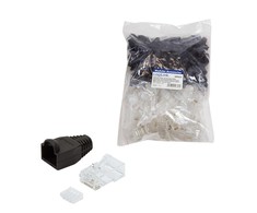 LOGILINK MP0024 LOGILINK - Kištukinė jungtis Cat.6 RJ45 100vnt. komplektas, neekranuotas, juodas