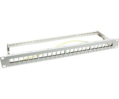 LOGILINK NK4041 LOGILINK- Keystone Panel for 24 Keystone Jacks / Coupler, ekranuotas, pilkas
