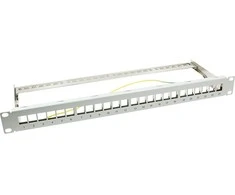 LOGILINK NK4041 LOGILINK- Keystone Panel for 24 Keystone Jacks / Coupler, ekranuotas, pilkas