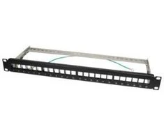 LOGILINK NK4041 LOGILINK- Keystone Panel for 24 Keystone Jacks / Coupler, ekranuotas, pilkas