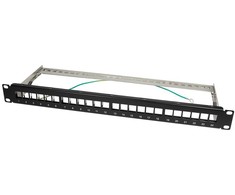 LOGILINK NK4042 LOGILINK- Keystone Panel for 24 Keystone Jacks / Coupler, ekranuotas, juodas