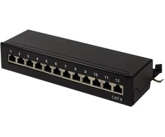 LogiLink Patchpanel Tisch/Wand Cat.6 STP 12 Ports, Juodas – NP0017