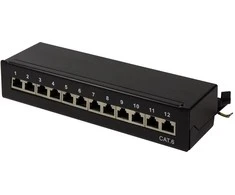 LogiLink Patchpanel Tisch/Wand Cat.6 STP 12 Ports, Juodas – NP0017