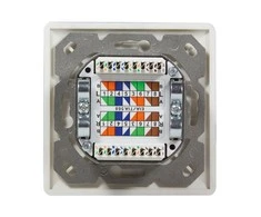 LogiLink LogiLink Cat.6A Anschlussdose, 2x RJ45,baltas, waagerecht - NP0123