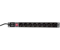 LOGILINK PDU8C01 LOGILINK- 19 PDU 1U 8 Vokietija Lizdas su ON/OFF jungikliu