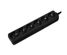 LogiLink 6 gniazd 1.5m juoda | LPS238B