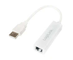 LogiLink Prisijungti | Greitasis Ethernet USB 2.0–RJ45 adapteris: | 0,115 m | Baltas | USB-A iki RJ45