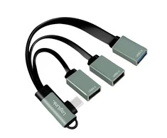 „LogiLink“ 3 prievadų USB-C kampinis