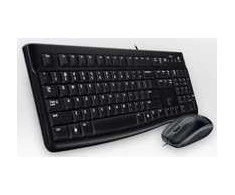 Klaviatūra ir pelė Kit Logitech MK120, su laidu, USB, QWERTZ, Juodas, Pelė Included