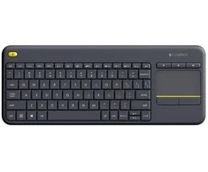Belaidė klaviatūra Logitech K400 Plus su jutikliniu kilimėliu, DE išdėstymas, Juoda
