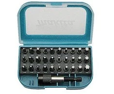 Makita Sukimo antgalių komplektas 31 vnt. (PH1;PH2;PH3;PZ1;PZ2,PZ3;T8;T10;T15;T20;T25;T27;T30;T40) P-73374