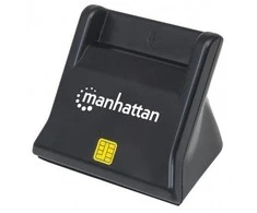 Skaitytuvas Manhattan MANHATTAN USB2.0-Smartcard/SIM-Kartenlesegerät mit Standfuß