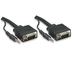 Manhattan Manheteno 10 m SVGA garso kabelis VGA (D-Sub) + 3,5 mm Juoda