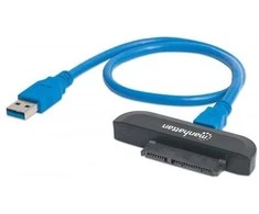 Manhattan 130424 kabelių sąsaja / invertavimo adapteris USB 3.0 SATA L-type Juoda