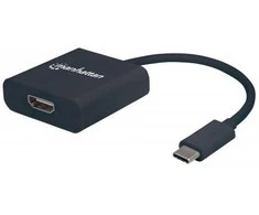 Manhattan 151788 kabelių sąsaja / invertavimo adapteris USB-C HDMI Juoda