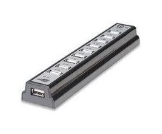 Manhattan 161572 sąsajos šakotuvas USB 2.0 Type-B 480 Mbit/ai Juoda