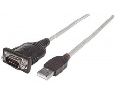 USB kabelis Manhattan USB-A - RS- 232 1,8 m permatomas (151849)