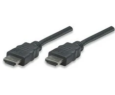 StarTech Manhattan HDMI kabelis, 1,0 m, HDMI kištukas į HDMI kištukas, ekranuotas, Juodas, 308816