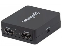 Manhattan Manheteno HDMI skirstytuvas, 1080p 2 prievadų HDMI skirstytuvas, maitinamas USB, juodas
