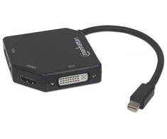 StarTech Intracom MANHATTAN 3-in-1 4K Mini DP Adapteris Mini DisplayPort Male to HDMI/DVI/VGA Female Passive Juodas
