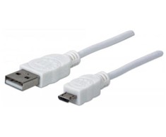 StarTech Manheteno didelės spartos USB įrenginio kabelis A kištukas / Micro-B kištukas, 1,0 m, Baltas, 323987