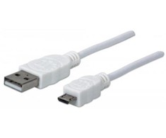 Manhattan 324069 USB kabelis 1,8 m 2.0 USB A Micro-USB B Balta