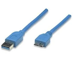 USB Manhattan USB-A - micro-B 2 m Mėlyna kabelis (325424)