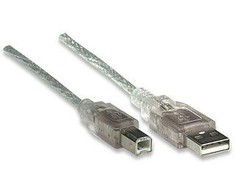 StarTech Intracom MANHATTAN didelės spartos USB įrenginio kabelis 3m sidabrinis USB 2.0 Standard-A male to USB 2.0 Standard-B male Palaiko greitį iki 480 Mbps