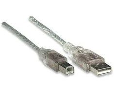 StarTech Intracom MANHATTAN didelės spartos USB įrenginio kabelis 3m sidabrinis USB 2.0 Standard-A male to USB 2.0 Standard-B male Palaiko greitį iki 480 Mbps