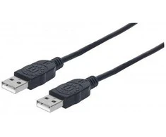 StarTech Manheteno didelės spartos USB A kabelis, USB 2.0, A tipo vyris – A tipo vyriškis, 480 Mbps, 1 m (3 pėdos), Juodas, 353892
