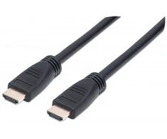 MANHATTAN CL3 didelės spartos HDMI kabelis 10m su eterneto vidinės sienelės vardiniu HDMI kištuku į kištuku ekranuotas Juodas