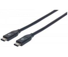 Manhattan 354899 USB kabelis 0,5 m 3.2 Gen 2 (3.1 Gen 2) USB C Juoda