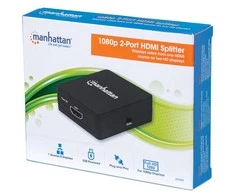 Manhattan Manheteno HDMI skirstytuvas, 1080p 2 prievadų HDMI skirstytuvas, maitinamas USB, juodas
