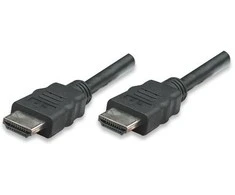 MANHATTAN HDMI kabelis, 10,0 m, HDMI 1.4 kištukas HDMI 1.4 kištukas, ekranuotas, Juodas, 323246