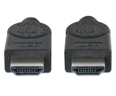 MANHATTAN didelės spartos HDMI kabelis su eternetu HEC, ARC, 3D, HDMI kištukas į kištuką, ekranuotas, Juodas, 7,5 m., 353274